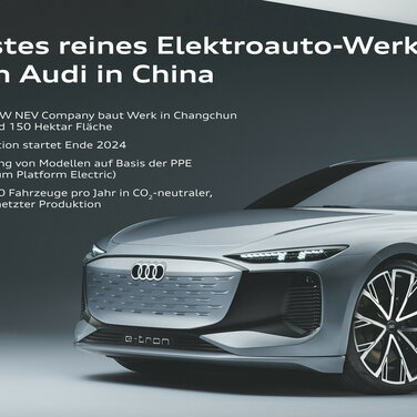Neuer Produktionsstandort für Elektromodelle in China: Audi erreicht weiteren Meilenstein