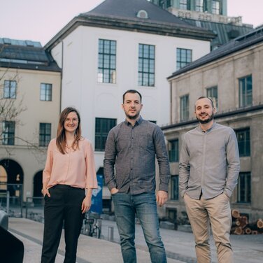 Die Gruünder:innen (von links): Ulrike Jehle, Majk Shkurti, Elias Pajares