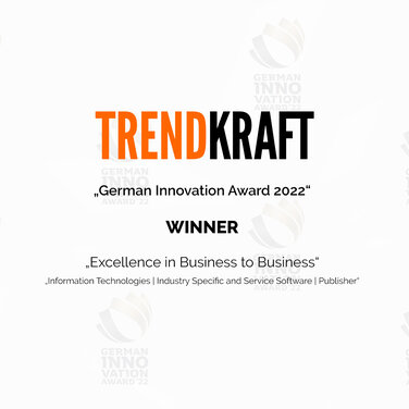 German Innovation Award 2022 - Winner - Excellence in Business to Business