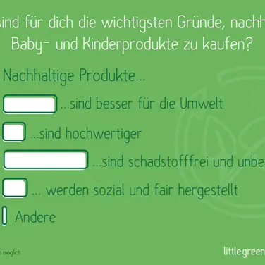 Umfrageergebnisse: Wichtigste Gründe für den Kauf nachhaltiger Produkte