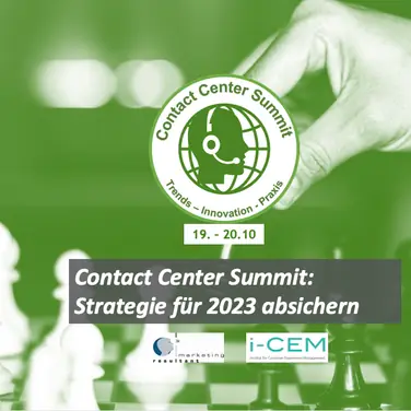 Contact Center Summit 2022 - Das virtuelle Event für Entscheider