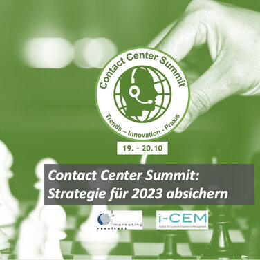 Contact Center Summit 2022 - Das virtuelle Event für Entscheider