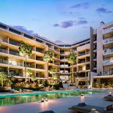 Visualisierung Innenhof THE FLAG Costa del Sol