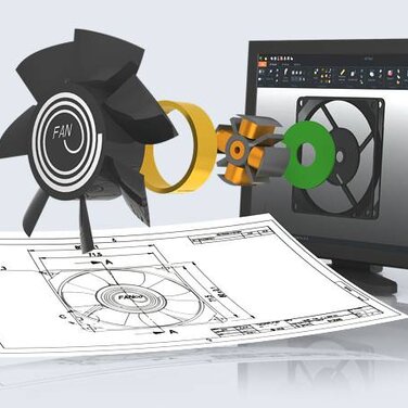stilisierter Computerbildschirm mit der Software 3D-Tool