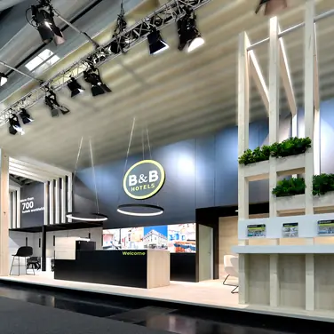 Messestand B&B Hotels, Messe Expo Real, Messebauer ISINGERMERZ