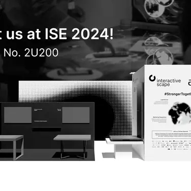 3D-Darstellung des Booths No. 2U200 in Halle 2, welches sich Interactive Scape und Advanced Silicon teilen.