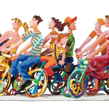 David Gerstein Biking Wandskulptur