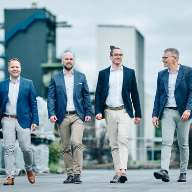 Geschäftsleitung der CarboTech Gruppe: v.l. Daniel Mandau, Sascha Vornweg, Felix Niermann, Daniel Böke
