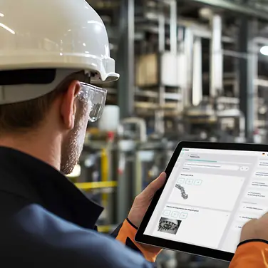 Mann mit Tablet in der Hand