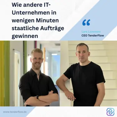 Foto der beiden Gründer mit Zitat von Lars Lammers