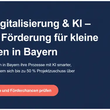 Webinar-Banner von Fink Digital und Studio 9 mit zwei Referenten. Thema: KI für bessere Erreichbarkeit, Prozesse, Leads und IT-Sicherheit sowie bis zu 50 % staatlicher Zuschuss. Termin: 15.07.2026 um 10:00 Uhr.