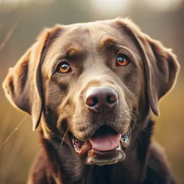 Schokoladenbrauner Labrador Retriever – der tierische Botschafter für den Online-Zoofachhandel Petkomfort.