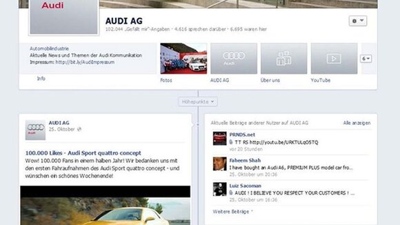 Audi Kommunikation punktet im Social Web