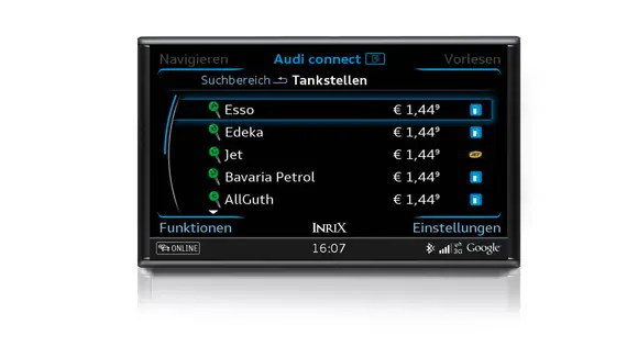 Schnell die günstigste Tankstelle finden: Neuer Service von Audi connect