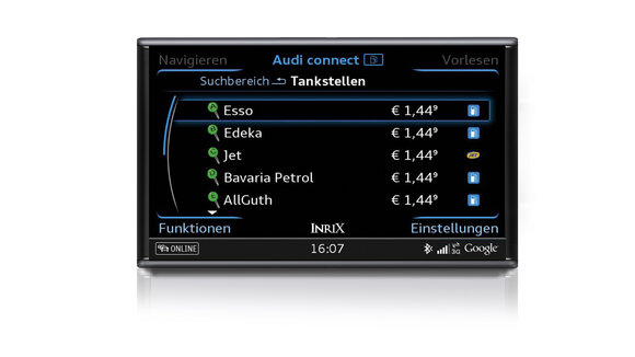 Schnell die günstigste Tankstelle finden: Neuer Service von Audi connect