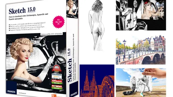 Neues Franzis Sketch 15.0 - Vom Foto zur Zeichnung - Kunst und digitaler Illustration