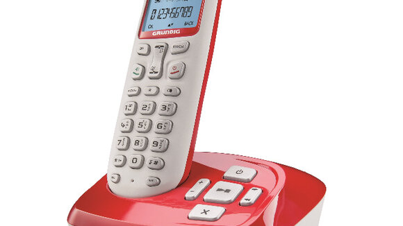 Bunter Hingucker: Schnurlostelefon von Grundig