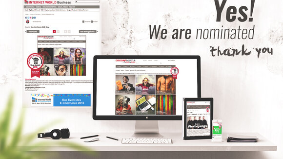 INTERNET WORLD BUSINESS nominiert Discountagentur auf der Shortlist der besten B2B Shops 2015