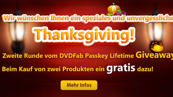 Die letzte Chance, ein lebenslanges DVDFab Passkey kostenlos zu erhatlen!