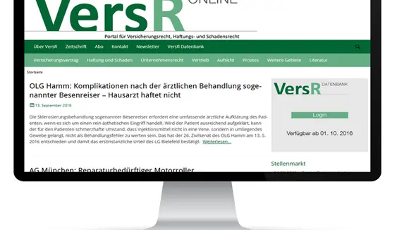 Zeitschrift Versicherungsrecht (VersR) geht mit Online-Portal neue Wege