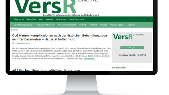 Zeitschrift Versicherungsrecht (VersR) geht mit Online-Portal neue Wege
