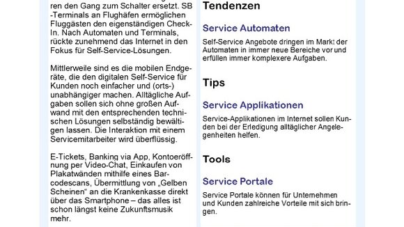 „Service zum Selbermachen“ – Aktuelle Ausgabe des Newsletter SERVICE TRENDS jetzt erhältlich