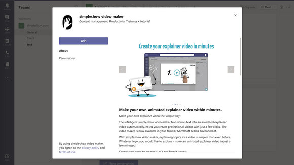 simpleshow video maker ermöglicht Erstellung animierter Erklärvideos direkt in Microsoft Teams