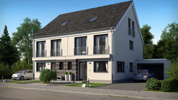 Wohnraum für Familien: KSK-Immobilien hat zehn Neubau-Doppelhaushälften in Niederkassel vermittelt.