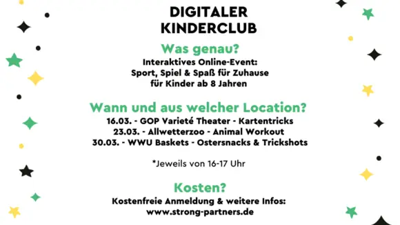 Langeweile im Lockdown - Der digitale Strong Kids Club des Sportanbieters Strong Partners aus Münster schafft Abhilfe