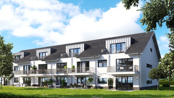KSK-Immobilien hat zwei Mehrfamilienhäuser mit je acht Eigentumswohnungen des Neubauprojekts Spich Sixteen vermittelt