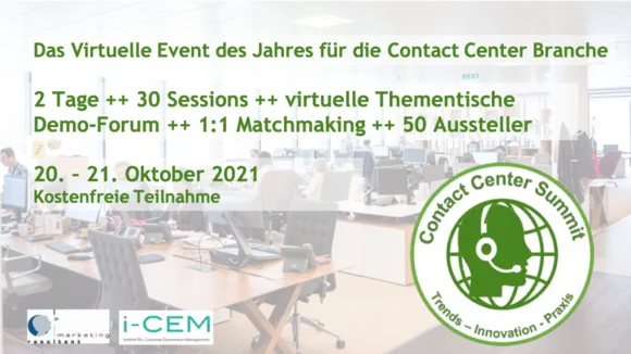 Contact Center Summit 2021 - Das virtuelle Event des Jahres