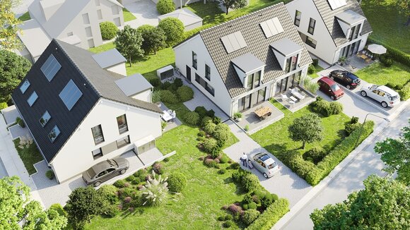 KSK-Immobilien hat vier Doppelhaushälften und ein freistehendes Einfamilienhaus in Hennef vermittelt