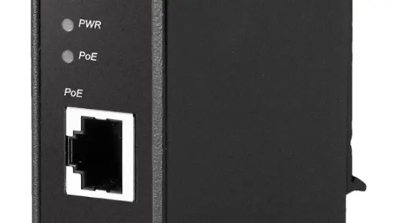 PoE Power over Gigabit Ethernet Injector (Midspan) für 12V DC bis 55V DC zur Montage im Schaltschrank