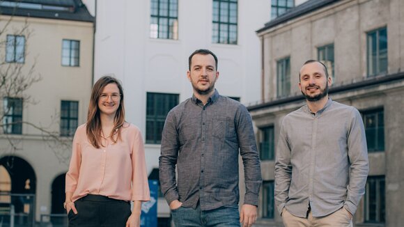 Die Gruünder:innen (von links): Ulrike Jehle, Majk Shkurti, Elias Pajares