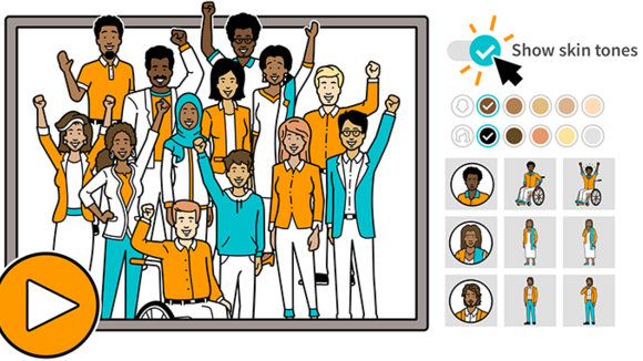 Der simpleshow video maker fügt Videos jetzt automatisch diverse Charaktere hinzu
