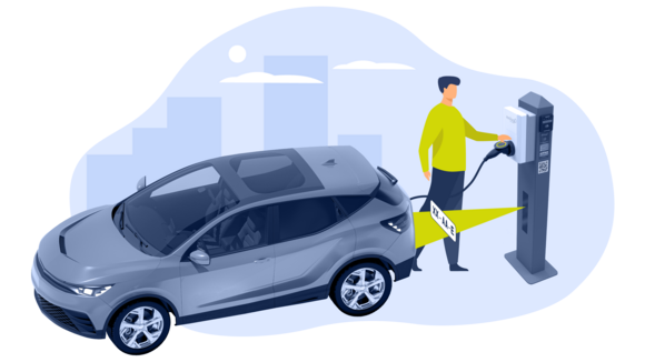 Illustration der E-Ladesäulen von Avantpark