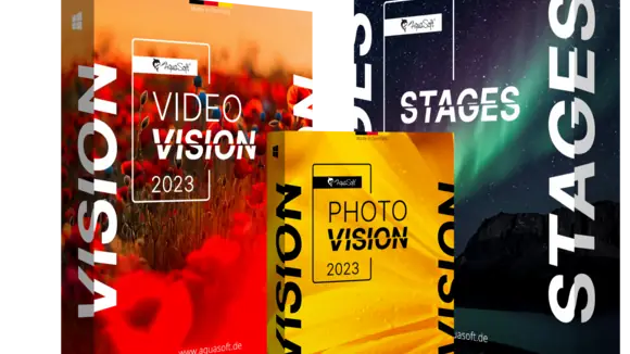 Neu von AquaSoft: Photo Vision, Video Vision und Stages 2023
