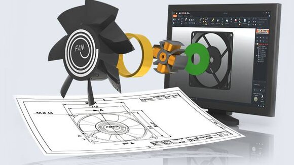 stilisierter Computerbildschirm mit der Software 3D-Tool