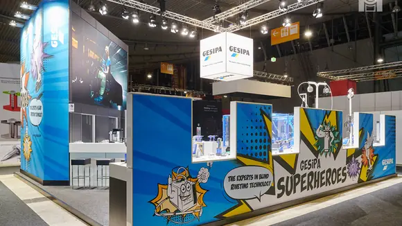 Messestand Gesipa Blindniettechnik, Messe Blechexpo, Messebau ISINGERMERZ