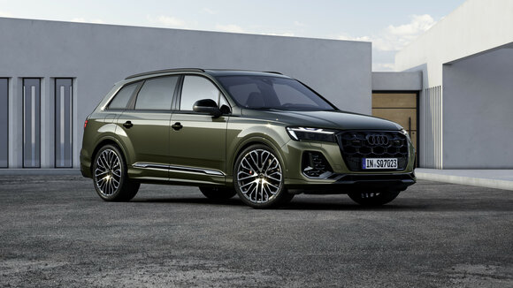 Audi SQ7 TFSI, Standaufnahme, Farbe: Oakgrün Perleffekt