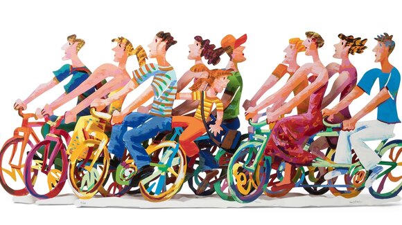 David Gerstein Biking Wandskulptur