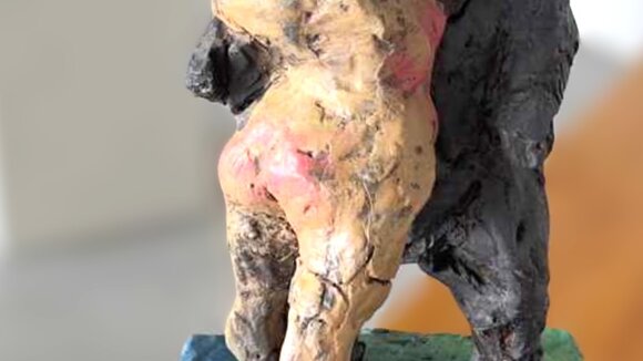 Markus Lüpertz Bronze Skulptur Die Elfe und der tanzende Bär