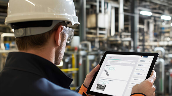 Mann mit Tablet in der Hand