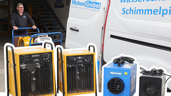 Die Michael Grübel GmbH vermietet mit über 30 Jahren Erfahrung professionelle Bautrockner und Heizgeräte 