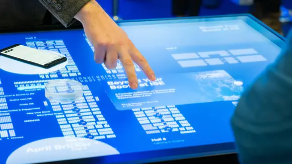 Scape X® Powering the ISE Rebooking Area in 2025. Object Recognition and Multitouch interaction.