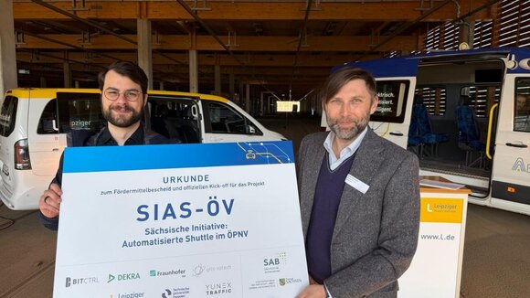 Ruslan Hrushchak, Geschäftsführer von BitCtrl (rechts), und Tobias Scheuer, Team Lead (links)