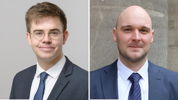 Porträtfotos von Dr. Dominik Abel und Dr. Martin Berger