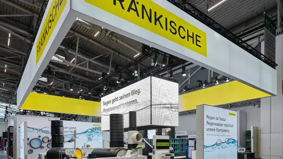 Messestand Fränkische Rohrwerke, Messe IFAT, Messebau ISINGERMERZ