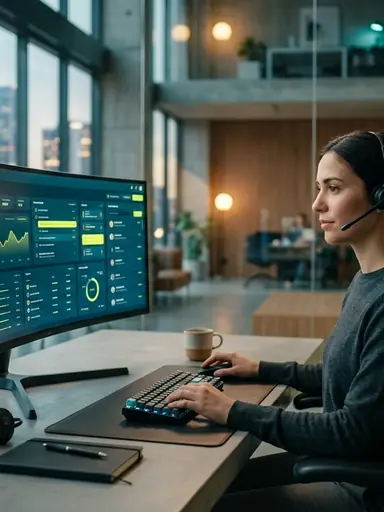 IT Operator vor einem Bildschirm