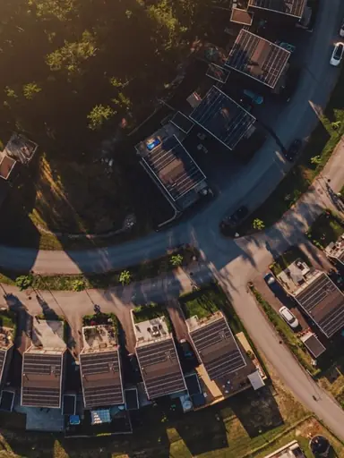 Viele Dächer, viele Möglichkeiten: Wer einen Teil seines Stroms selbst erzeugt, kann die eigene Abhängigkeit von schwankenden Strompreisen verringern; wie stark, hängt vom jeweiligen Haus und seinem Energiebedarf ab.